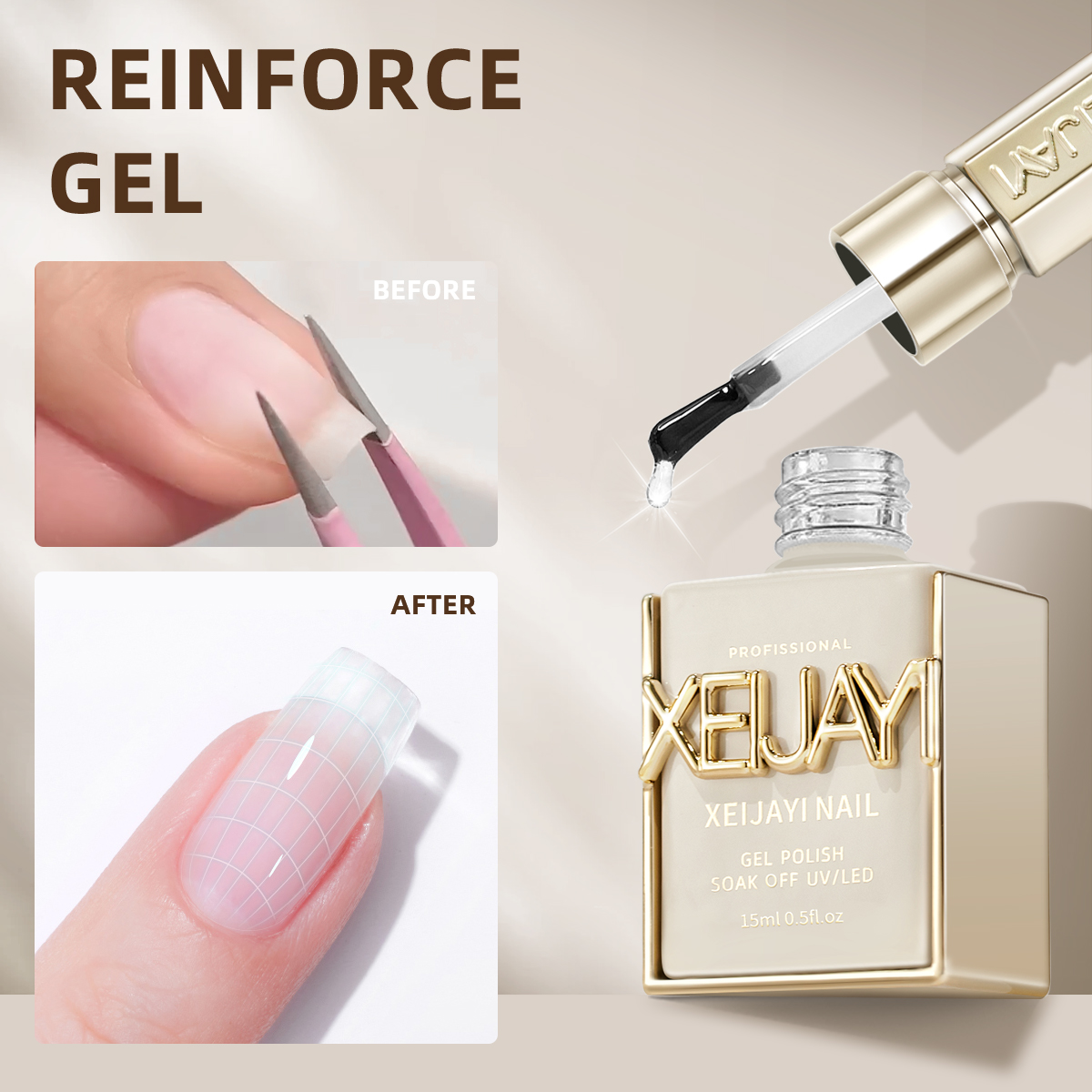 Nail Art Yellow - 1 adet 15ml güçlendirmek jel tırnak