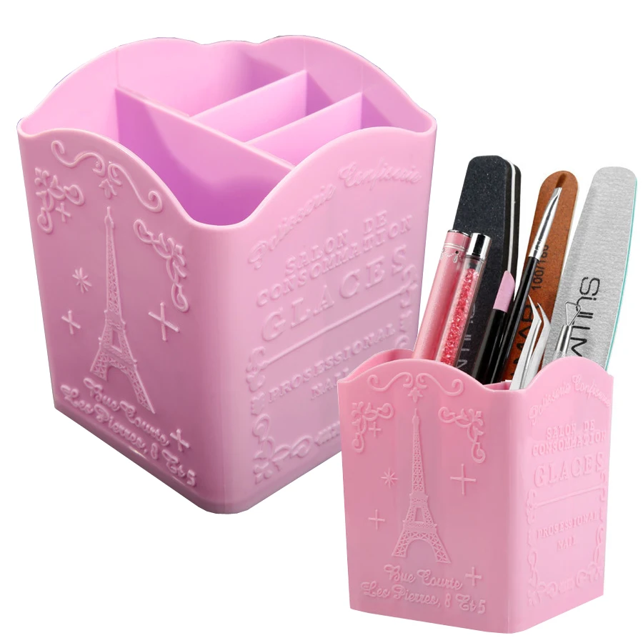 Nail Art Kaki - 4 Bölmeli Tırnak Sanatı Fırça Tutucu,