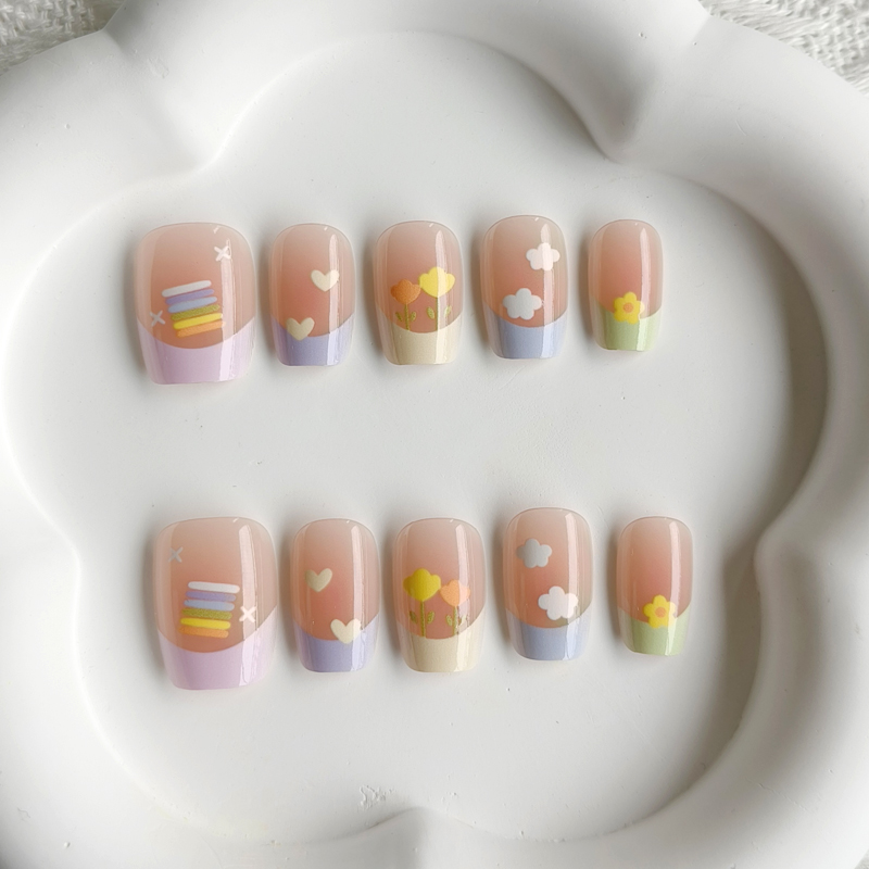 Nail Art French - 10 adet kadın bahar taze ve