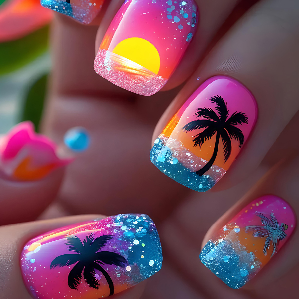 Nail Art Yellow - 24 adet/set Kısa Orta Uzun Sahte