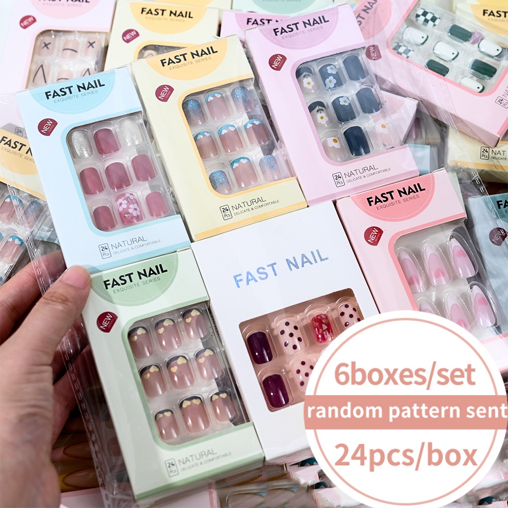 6 Kutu/Set Kısa Kare Takma Tır - Press On Nail Set incelemesi ve fiyatı