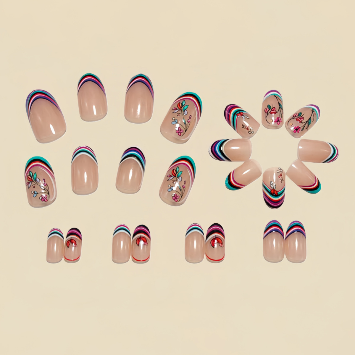 Kadınlar ve kızlar için orta b - Press On Nail Set incelemesi ve fiyatı