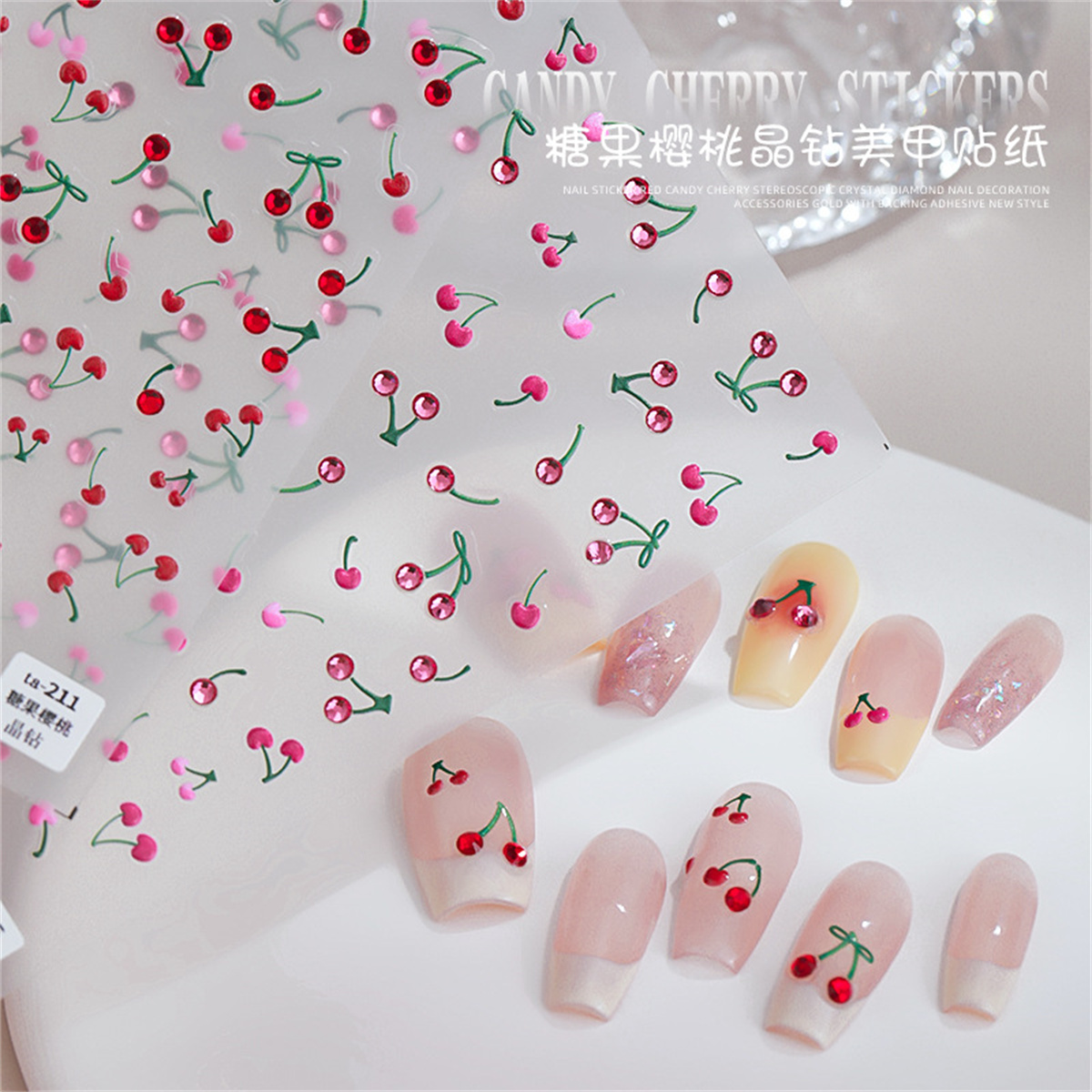 1 adet 5D lüks kırmızı pembe s - Nail Art Red Cherry incelemesi ve fiyatı