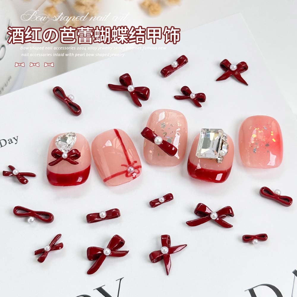 10 adet yeni yıl yay tırnak sa - Nail Art Red Cherry incelemesi ve fiyatı