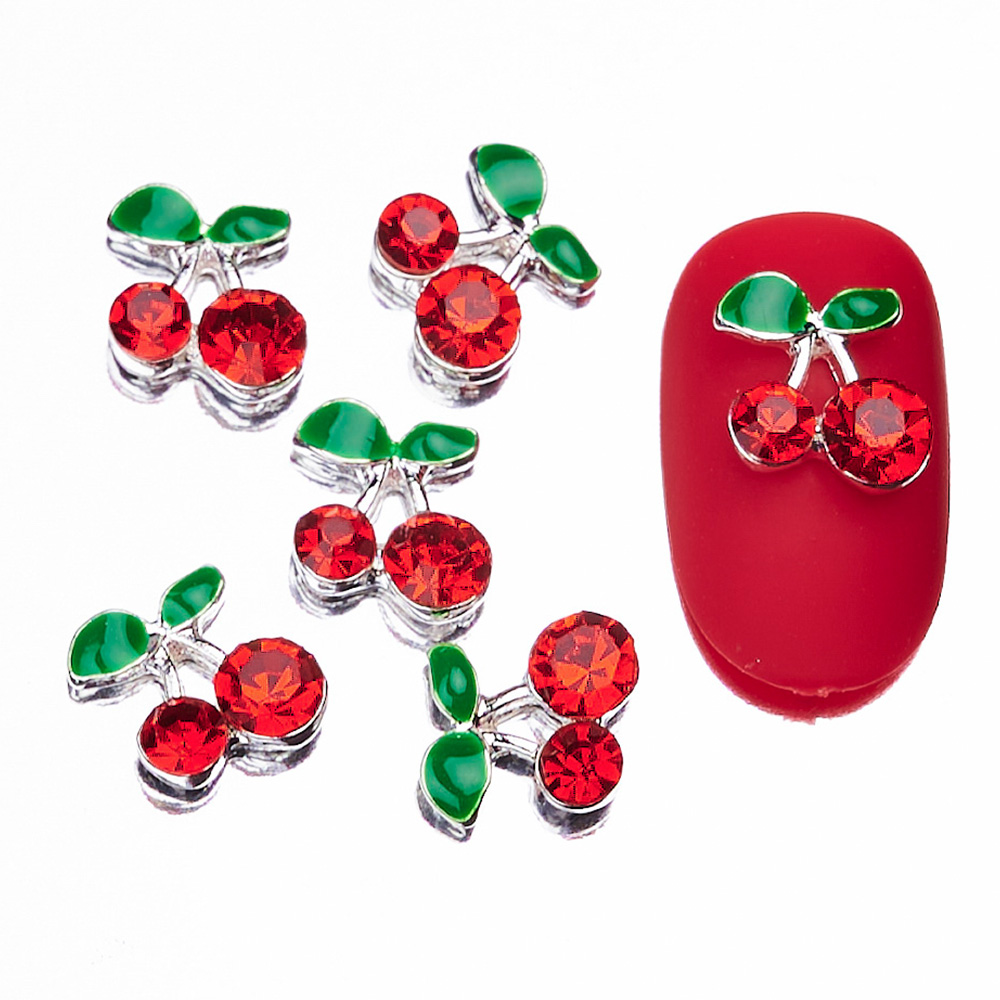 20 adet Glitter Elmas Kiraz 3D - Nail Art Red Cherry incelemesi ve fiyatı