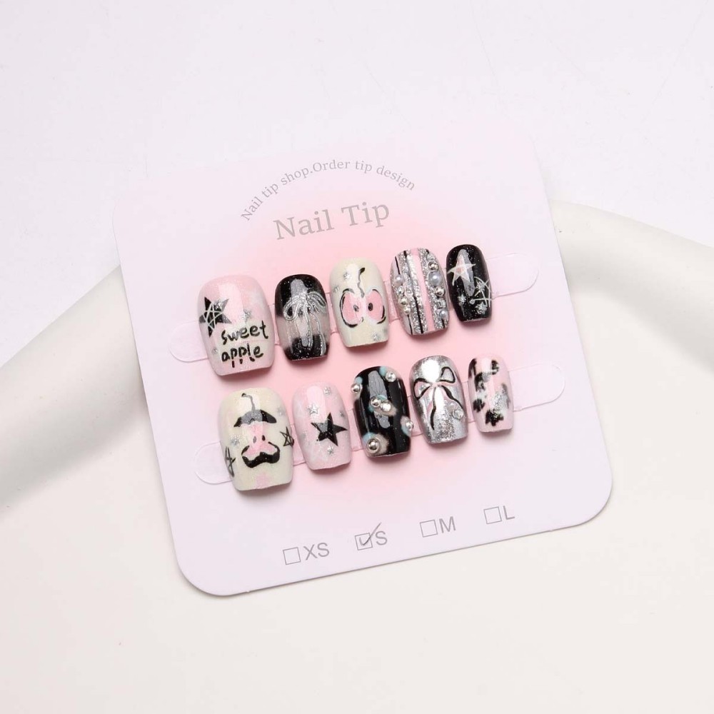 30 adet tatlı elma Graffiti ta - Press On Nail Set incelemesi ve fiyatı