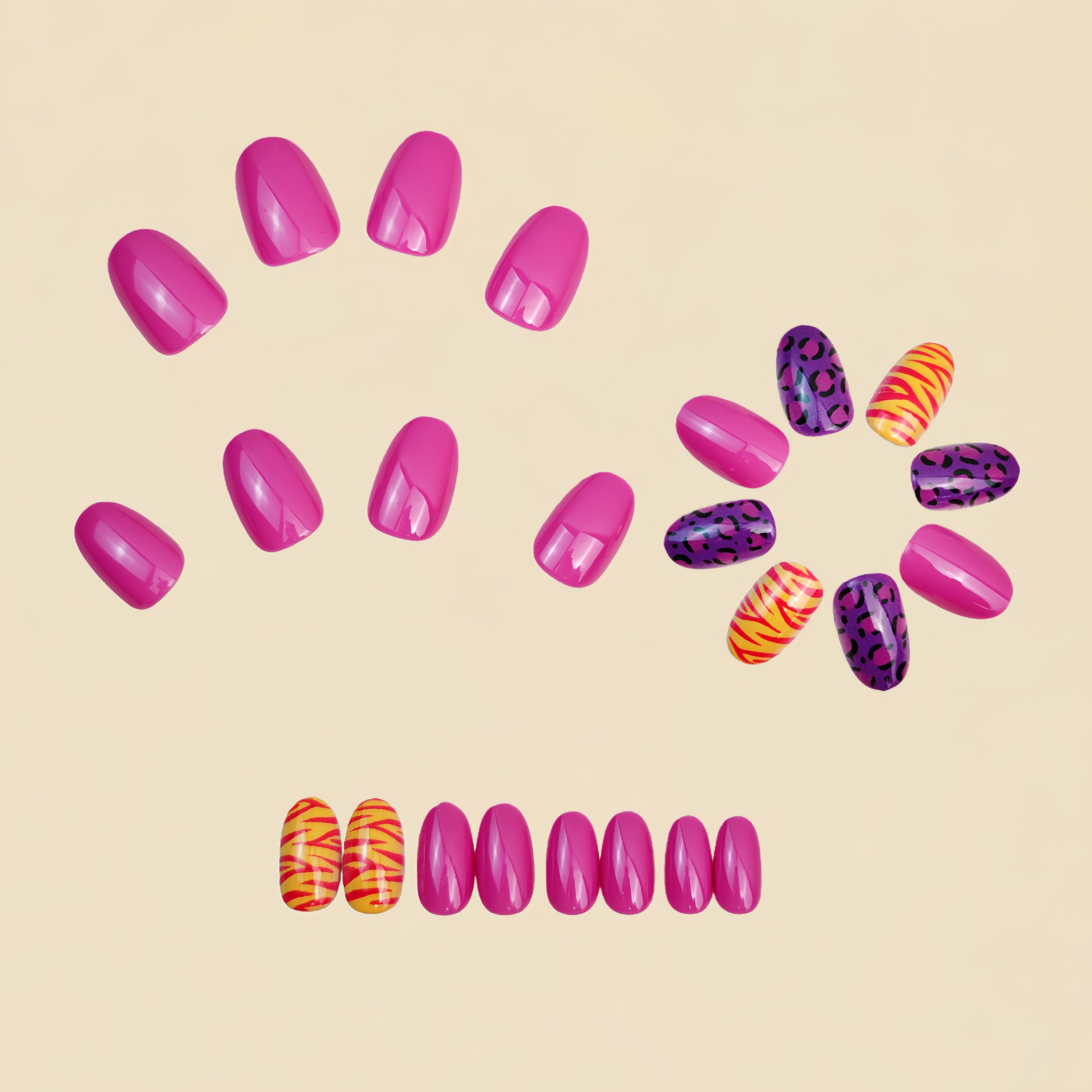 Kadınlar ve kızlar için kısa u - Press On Nail Set incelemesi ve fiyatı