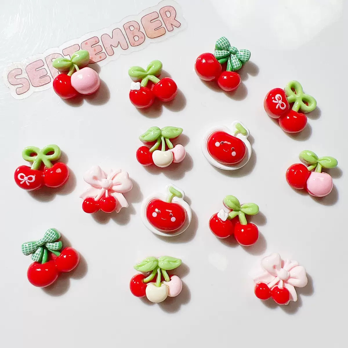20 Adet Sevimli Mini karikatür - Nail Art Red Cherry incelemesi ve fiyatı