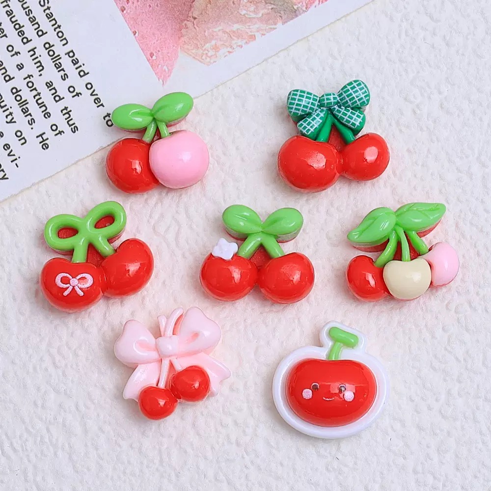 20 Adet Sevimli Mini karikatür - Nail Art Red Cherry incelemesi ve fiyatı