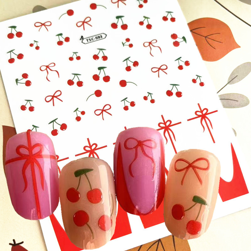 1 PC Kırmızı Ilmek Kiraz Tasar - Nail Art Red Cherry incelemesi ve fiyatı