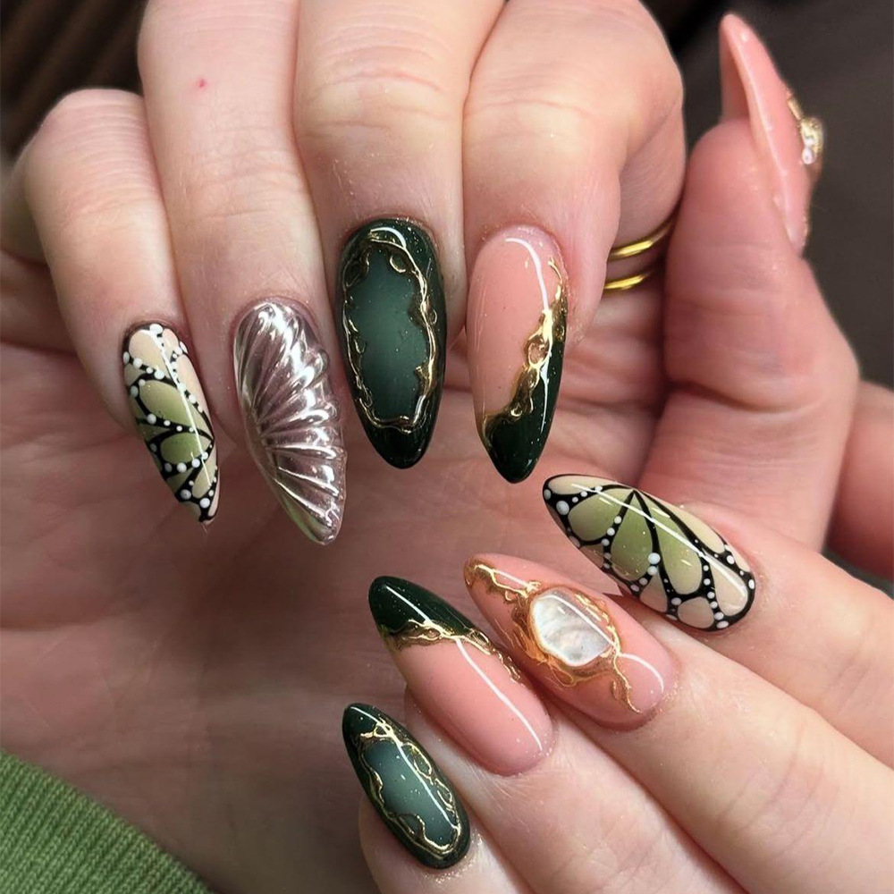24 Adet Yeşil Kedi Gözü Takma  - Nail Art French incelemesi ve fiyatı
