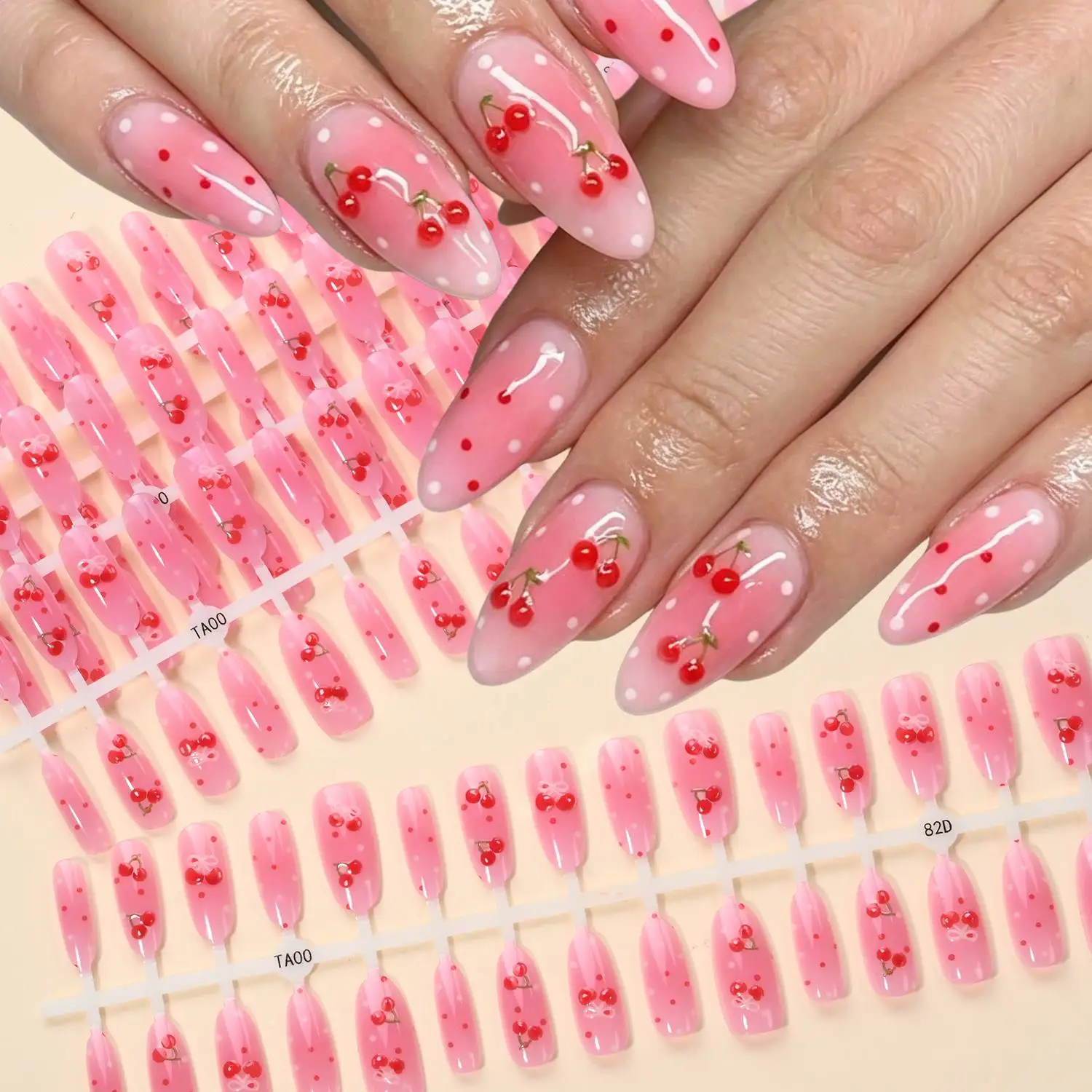 1 Paket 3D Kirazlı Pembe Kiraz - Nail Art Red Cherry incelemesi ve fiyatı