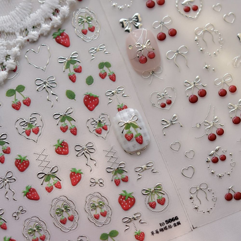 Güzel 5D Tırnak Sanatı Çıkartm - Nail Art Red Cherry incelemesi ve fiyatı