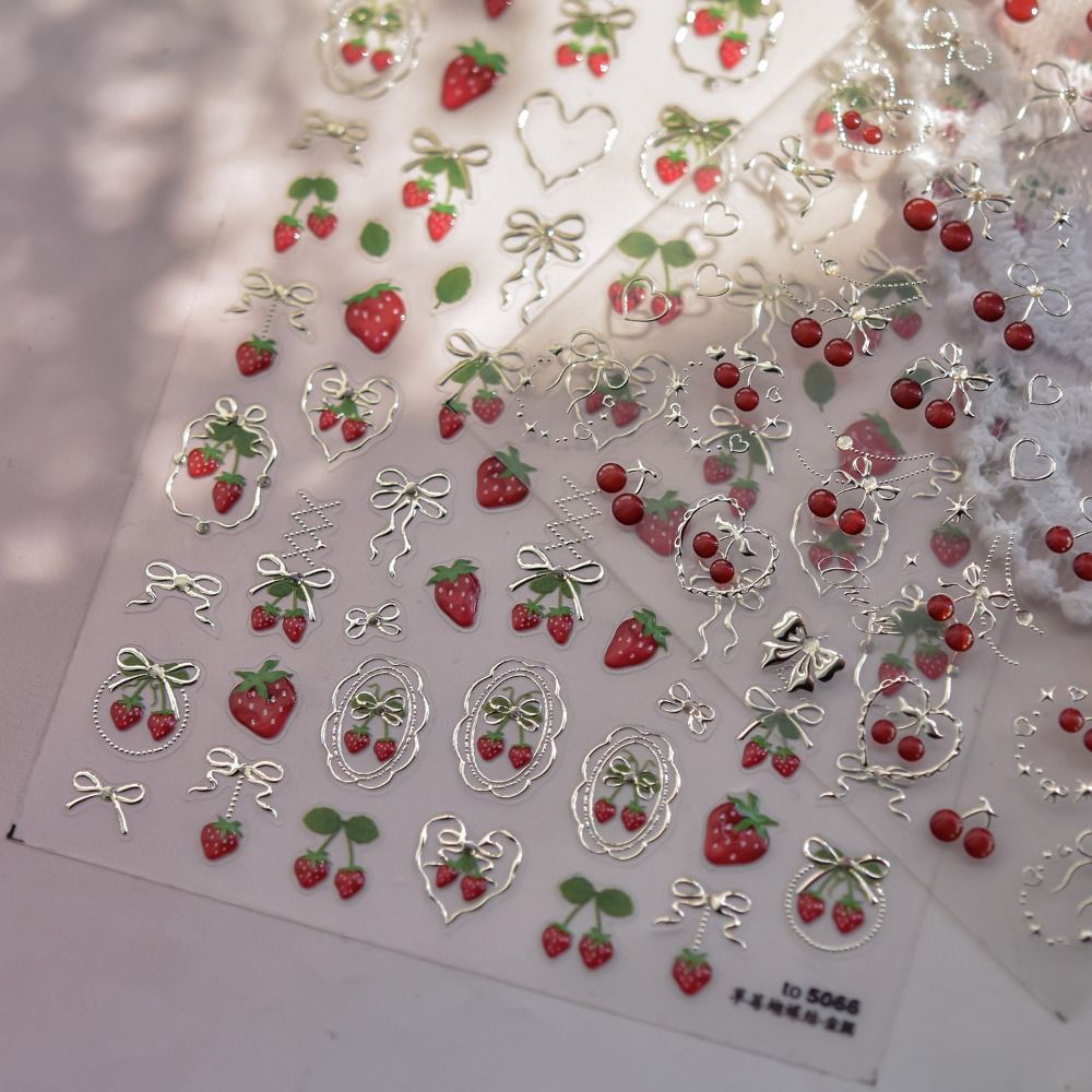 Güzel 5D Tırnak Sanatı Çıkartm - Nail Art Red Cherry incelemesi ve fiyatı